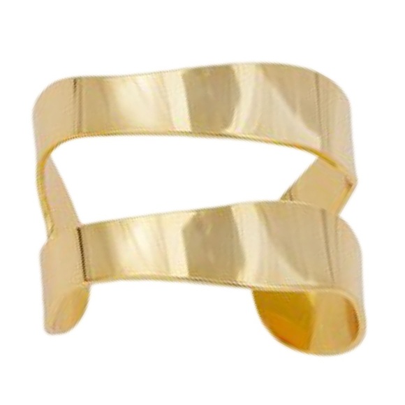 SAVVY CIE • 18k Gold Plated Wide Open Cuff Bracelet - Picture 1 of 7
